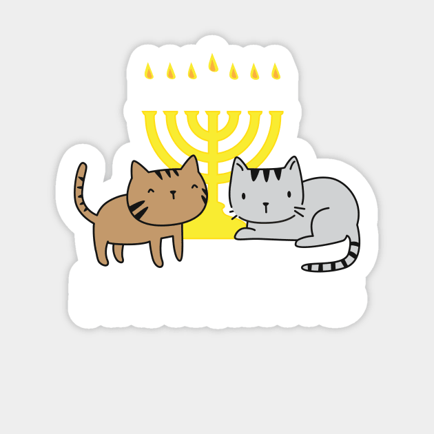 Happy Hanukkah - Hanukcats! Funny Cat lover Hannukah gifts Sticker by teemaniac